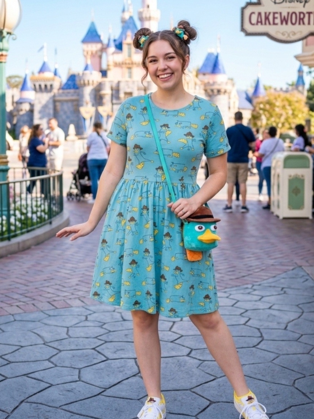 Cakeworthy Disney Perry The Platypus Dress Women’s Size L NWT